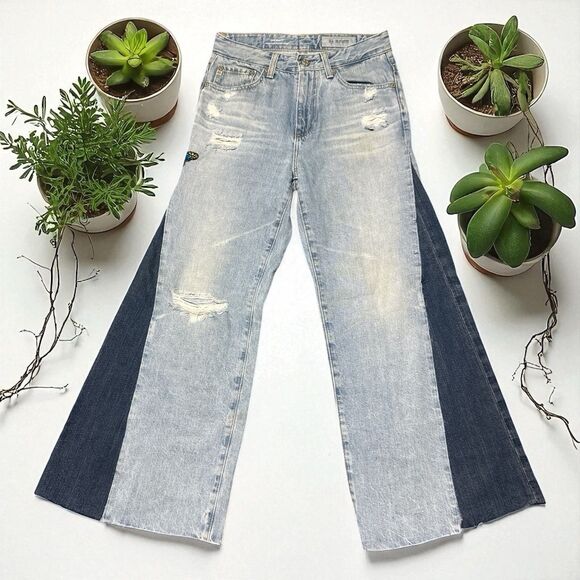 AG Adriano Goldschmied Jeans 25R Reworked Flare The Rhett High Rise Distressed - Picture 1 of 6